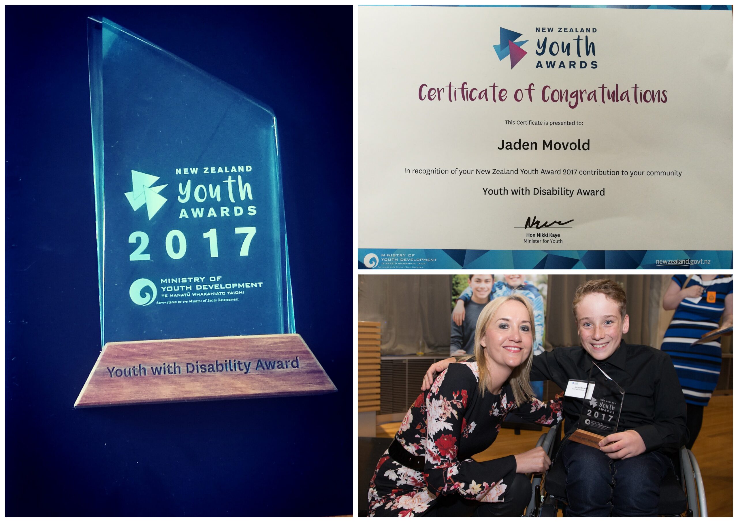 2017 New Zealand Youth Awards Winner